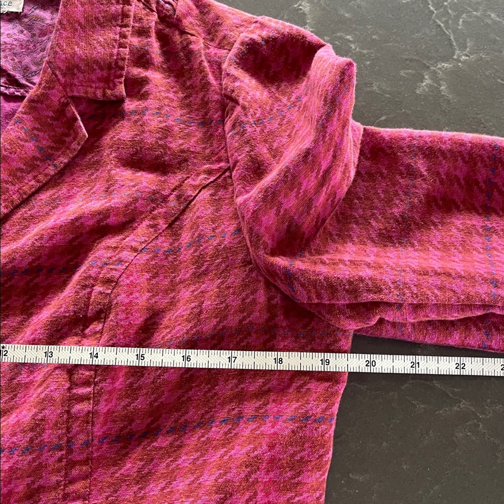 Sundance Pink Houndstooth Women's Linen Blend Blazer - Picture 6 of 6